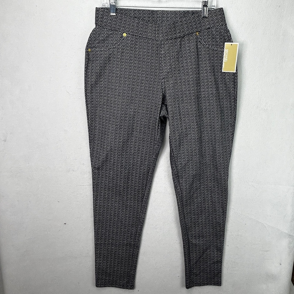 Michael Kors Black White Pattern Pants Career Elastic Waist size 0X New w Tags
